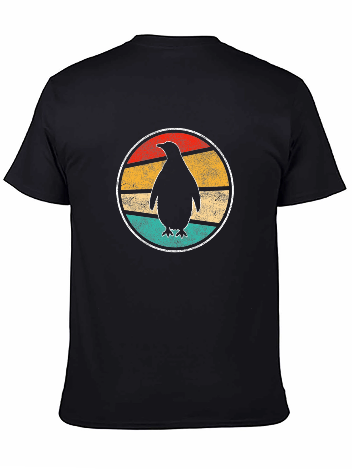 Retro Penguin T-Shirt - Casual Black Tee