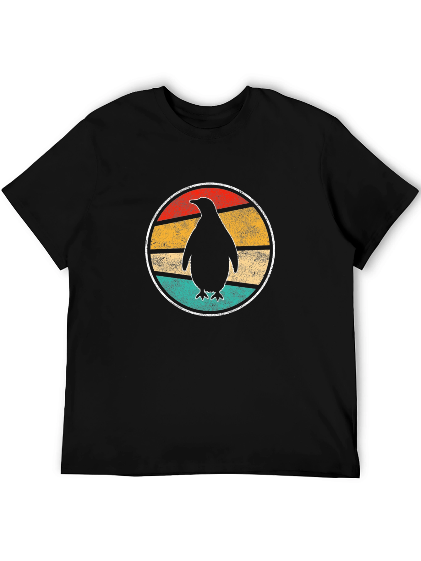 Retro Penguin T-Shirt - Casual Black Tee
