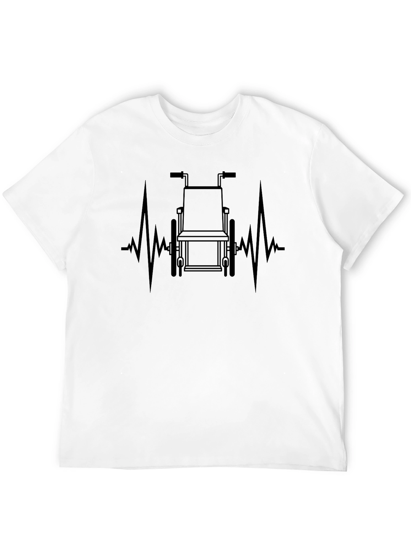 Wheelchair Heartbeat T-Shirt - Black