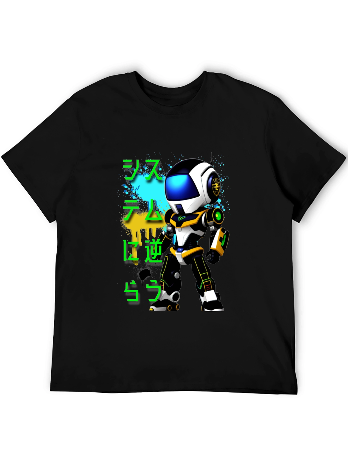 Robot Graphic T-Shirt - Retro Style
