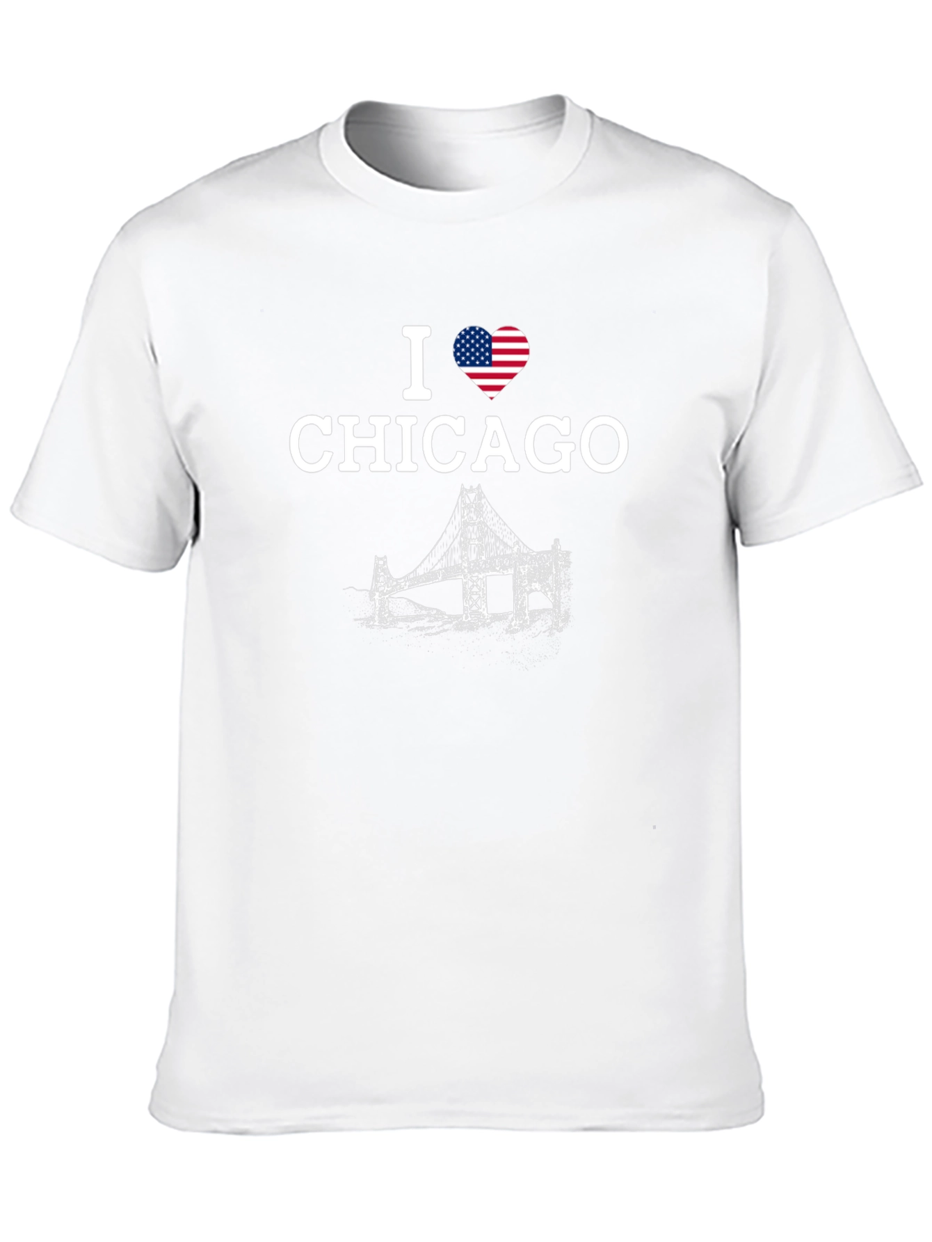 I Heart Chicago T-Shirt with Bridge Design