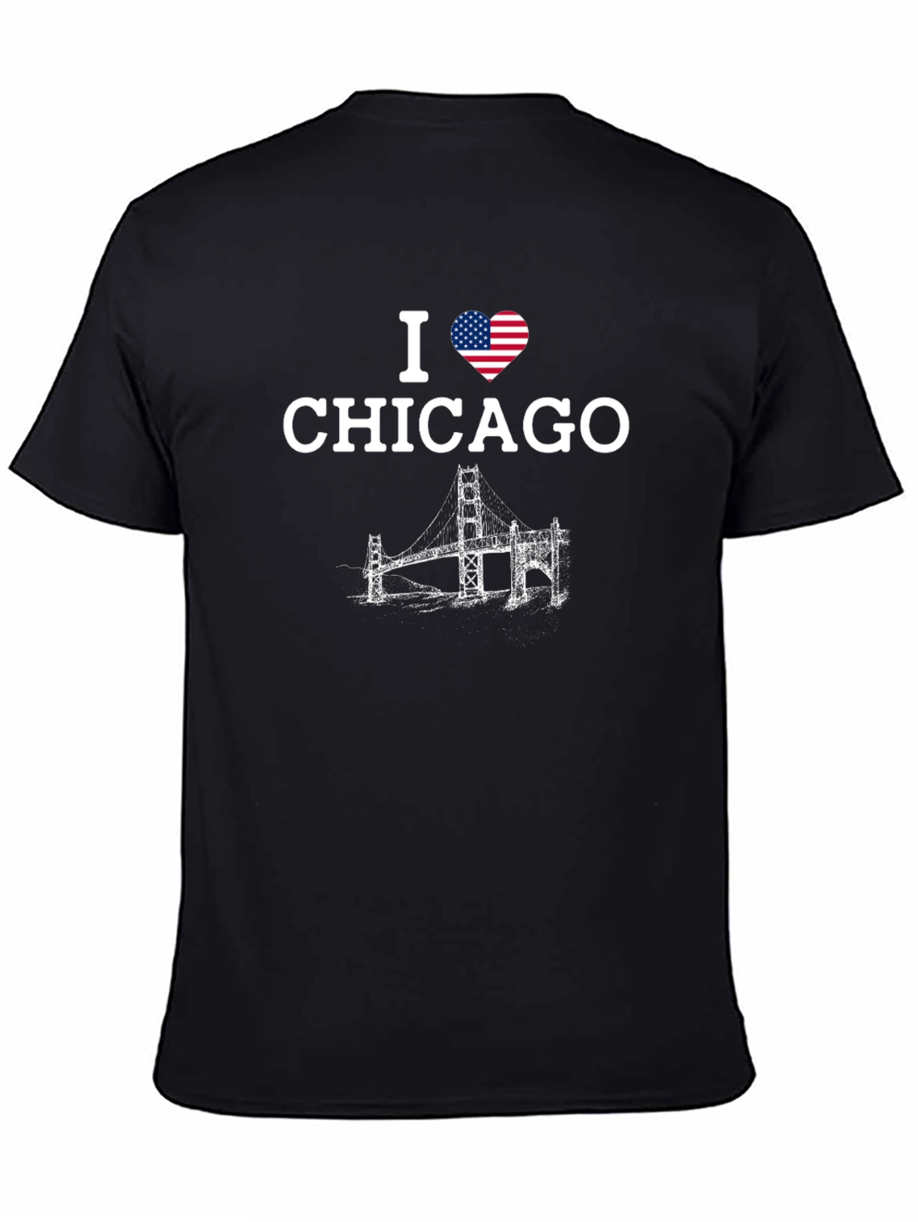 I Heart Chicago T-Shirt with Bridge Design