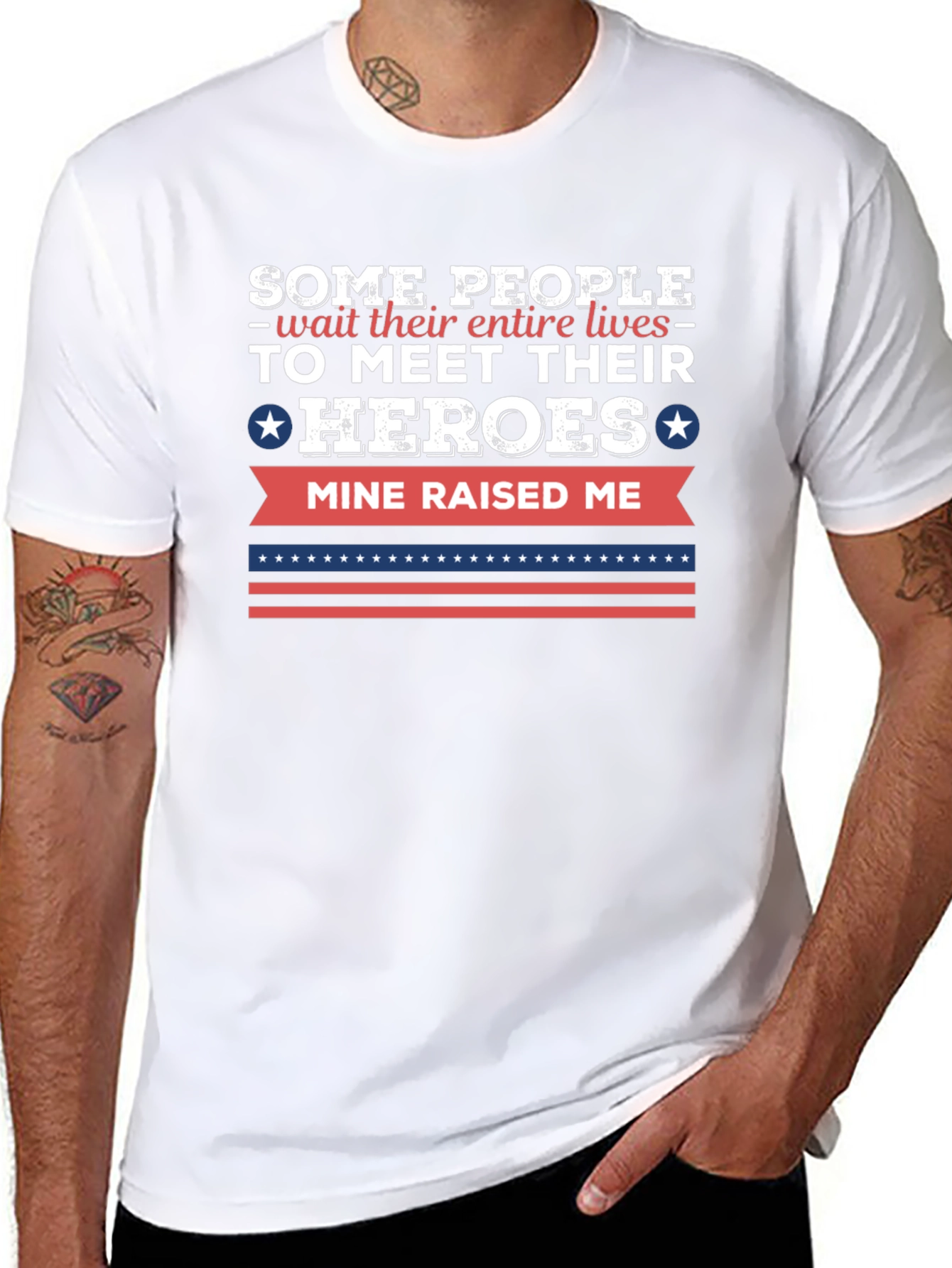 My Hero Raised Me T-Shirt - Patriotic Gift