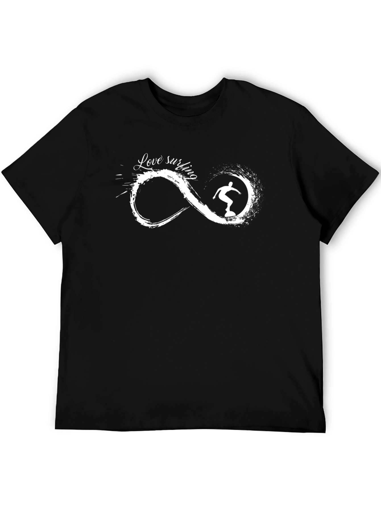 Love Surfing Infinity Black Graphic Tee