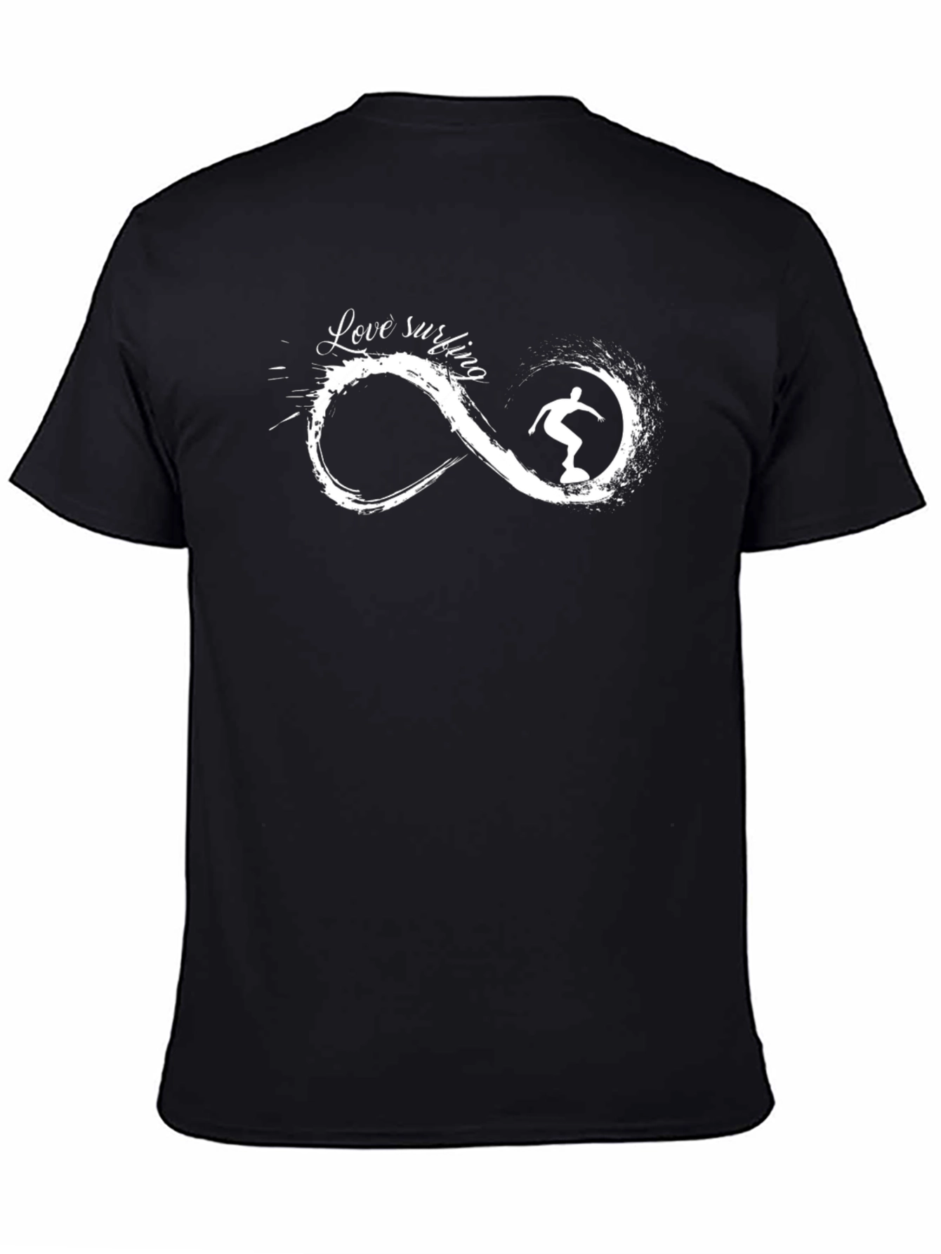 Love Surfing Infinity Black Graphic Tee
