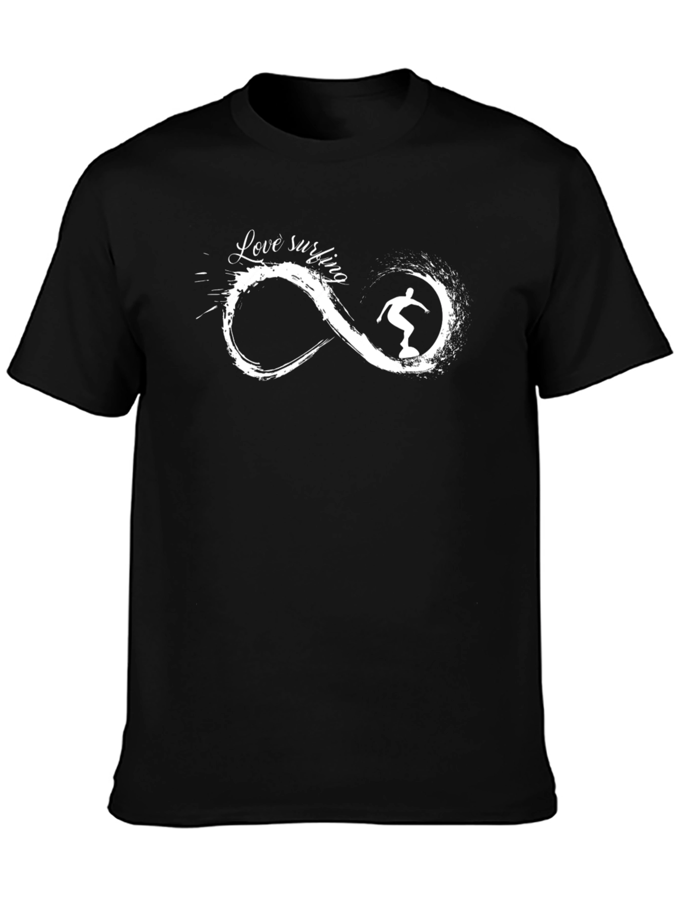 Love Surfing Infinity Black Graphic Tee