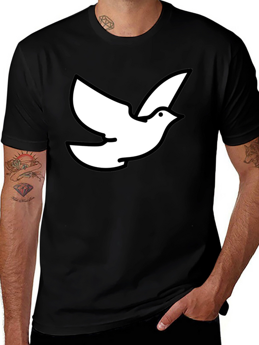 Dove Graphic Black T-Shirt - Symbol of Peace