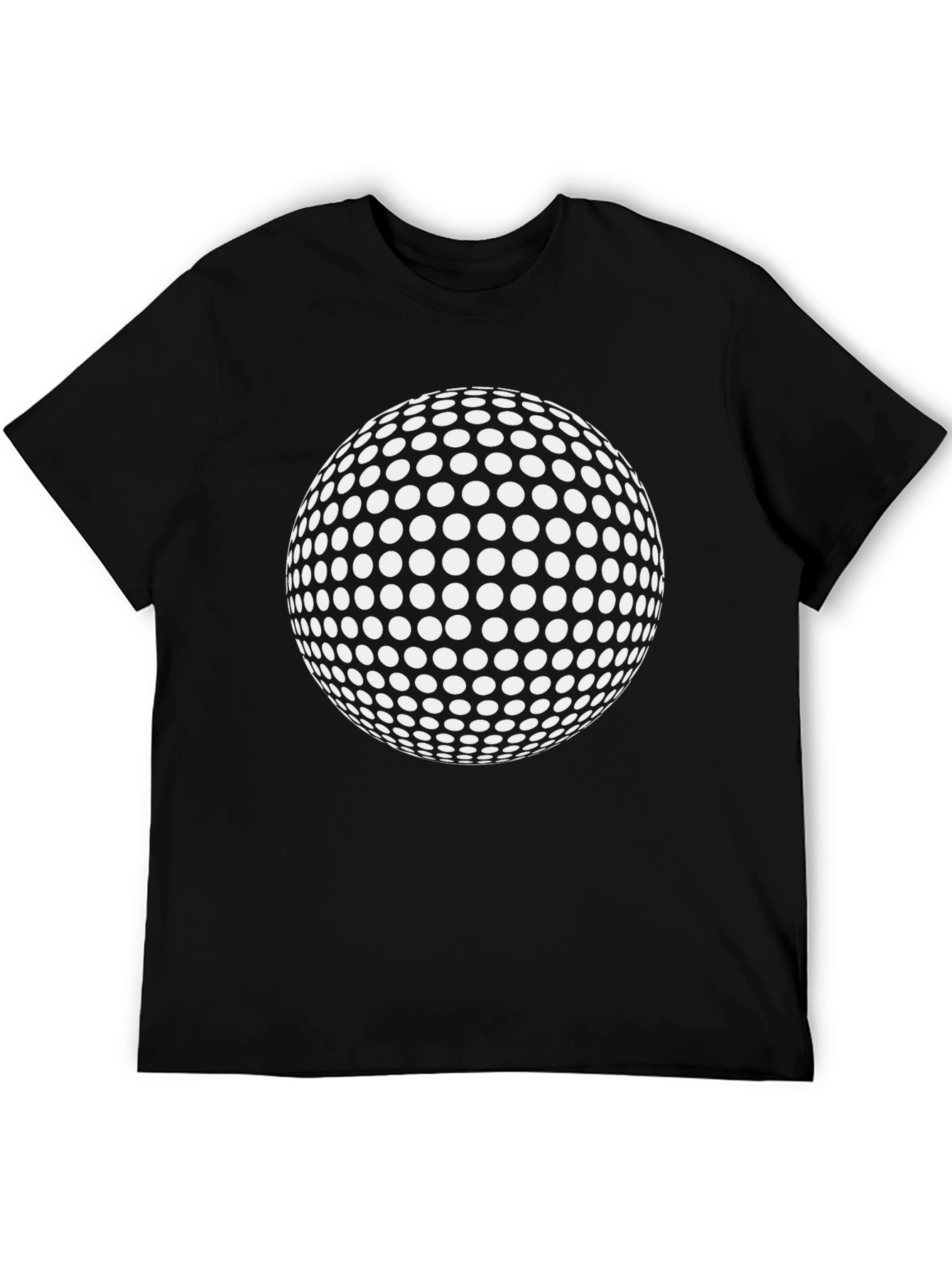 Dotted Sphere Graphic Tee - Black Cotton Casual Shirt