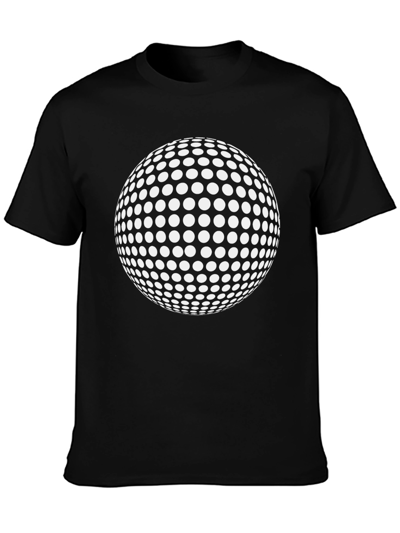 Dotted Sphere Graphic Tee - Black Cotton Casual Shirt