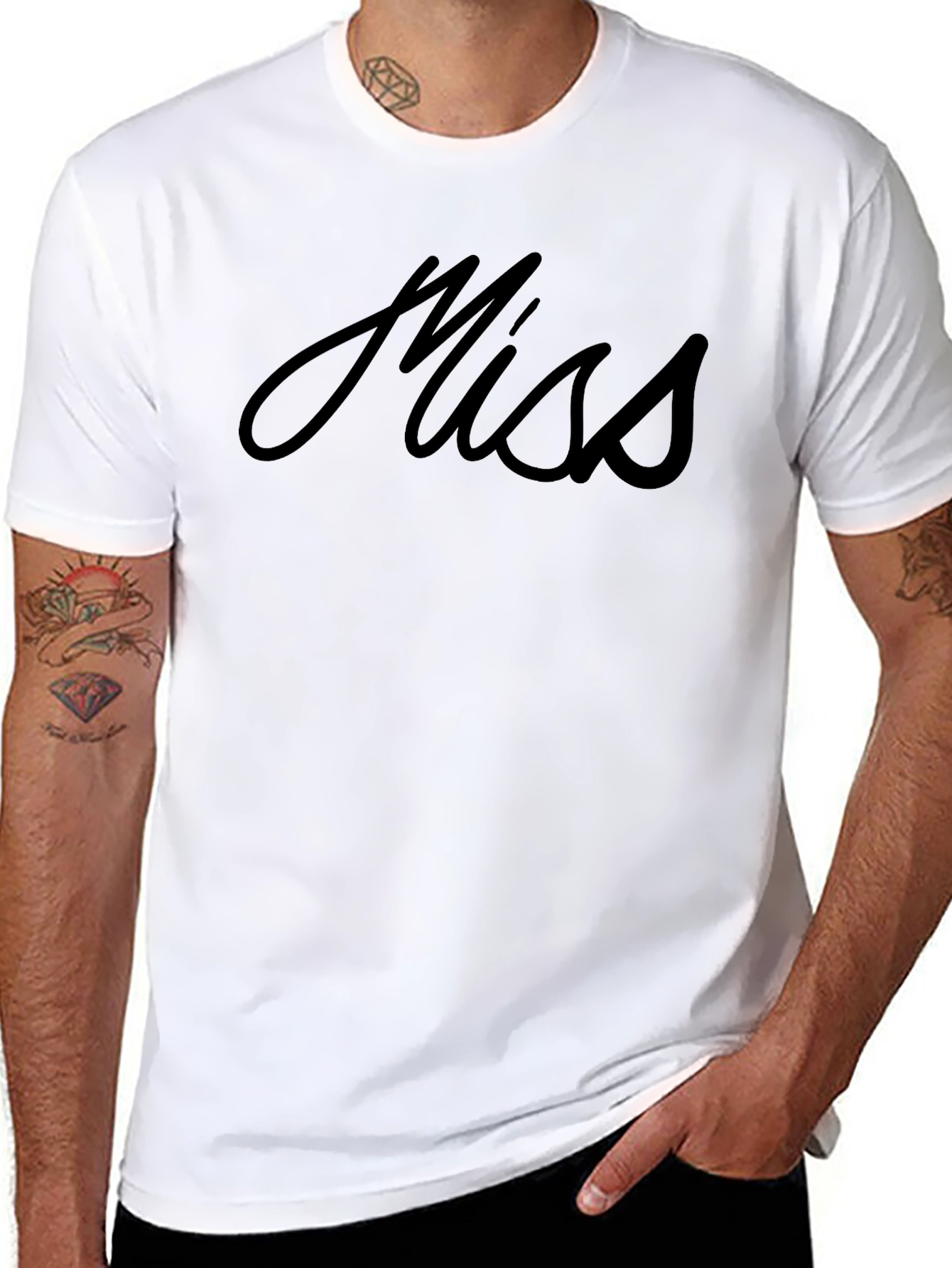 Stylish Miss Graphic Black T-Shirt
