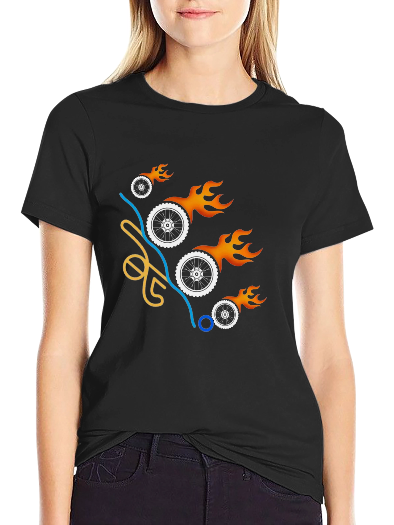Fiery Wheels T-Shirt - Mens Graphic Tee