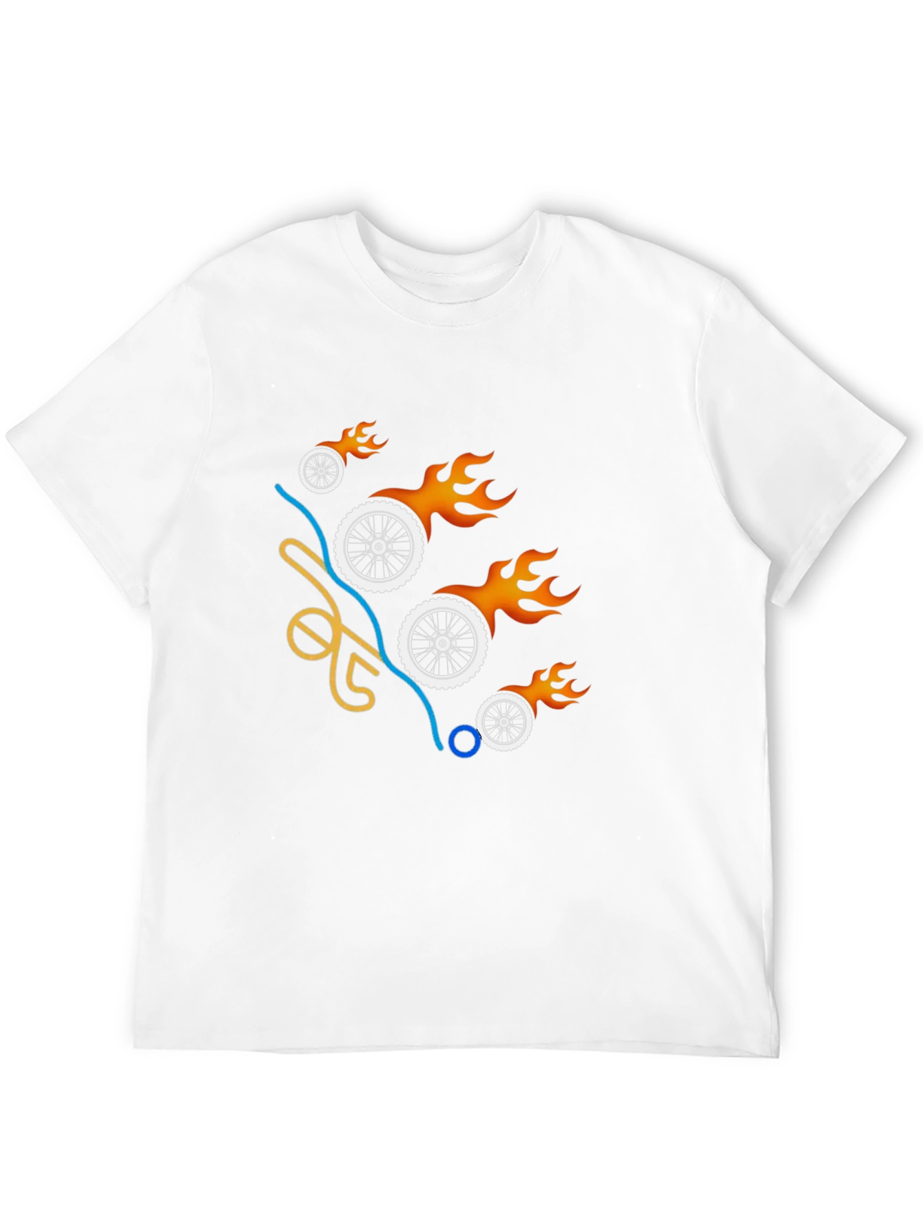 Fiery Wheels T-Shirt - Mens Graphic Tee