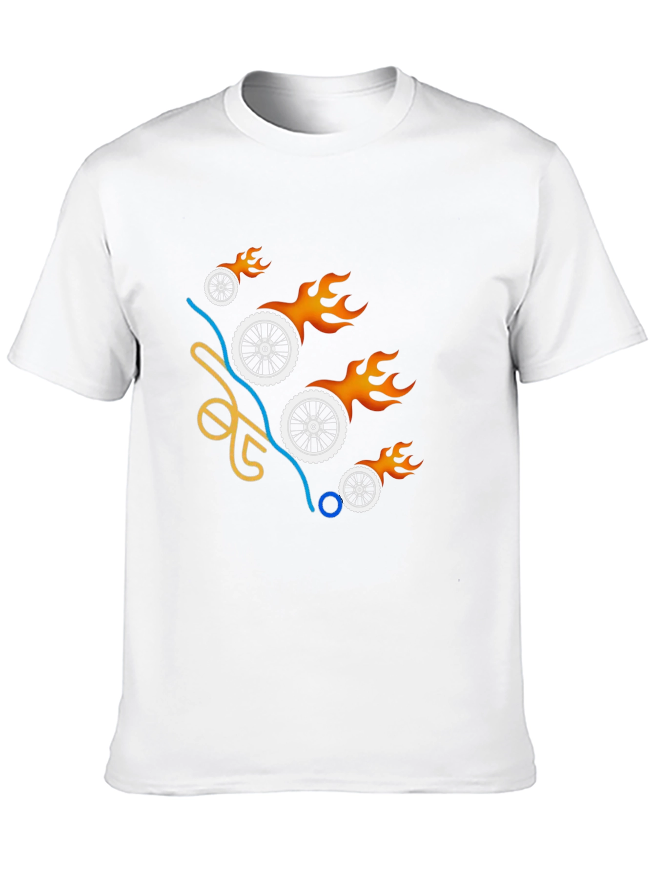 Fiery Wheels T-Shirt - Mens Graphic Tee