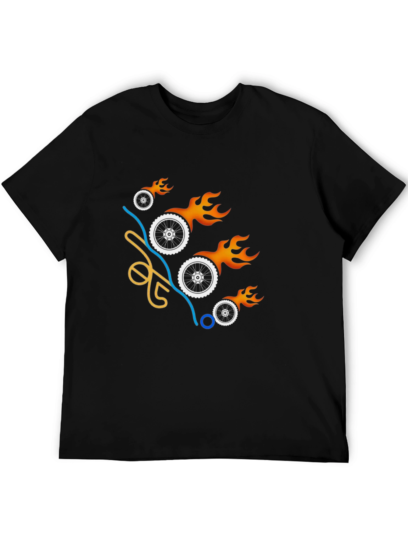 Fiery Wheels T-Shirt - Mens Graphic Tee