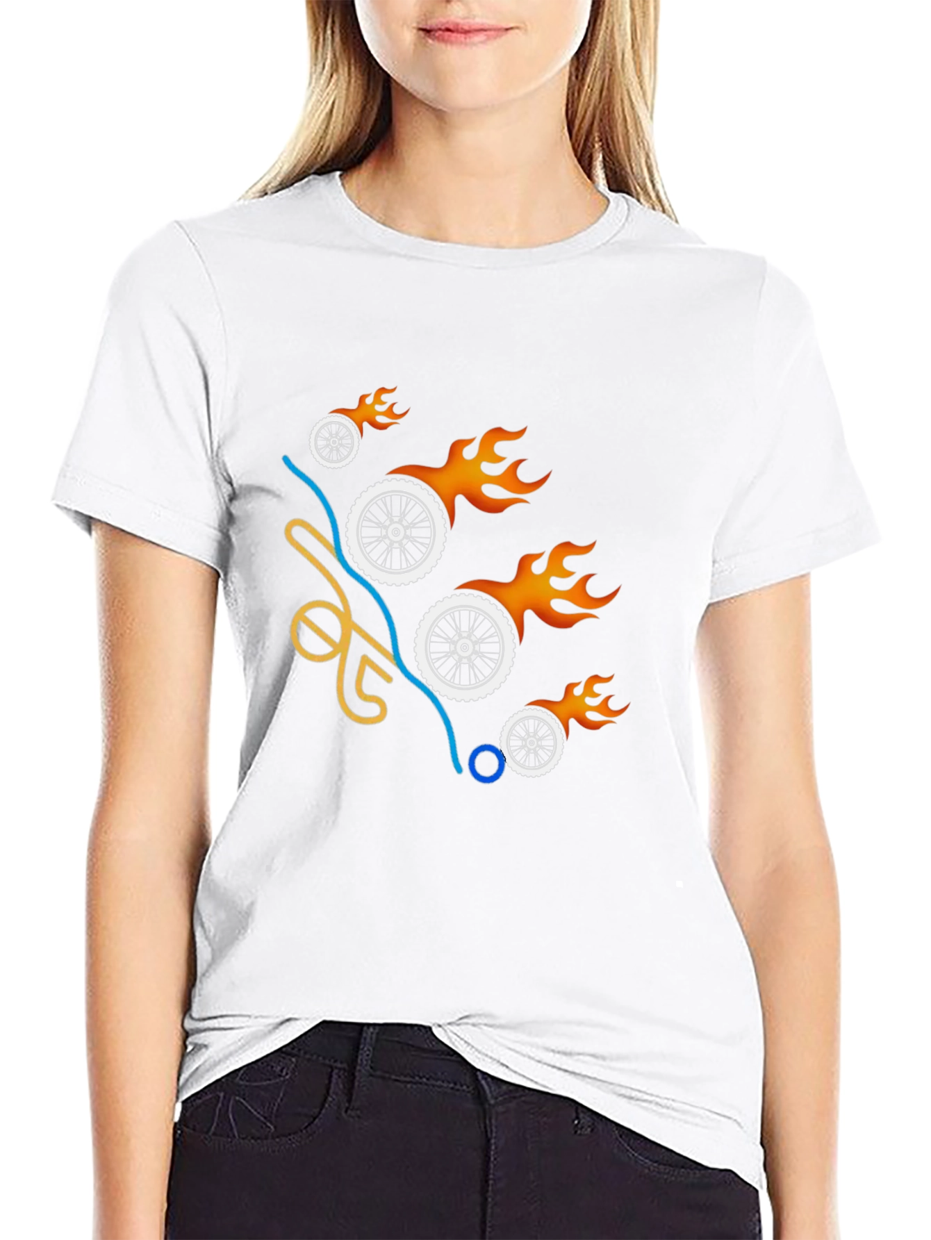Fiery Wheels T-Shirt - Mens Graphic Tee