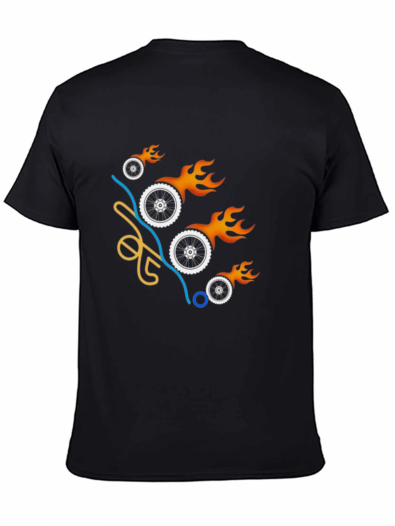 Fiery Wheels T-Shirt - Mens Graphic Tee