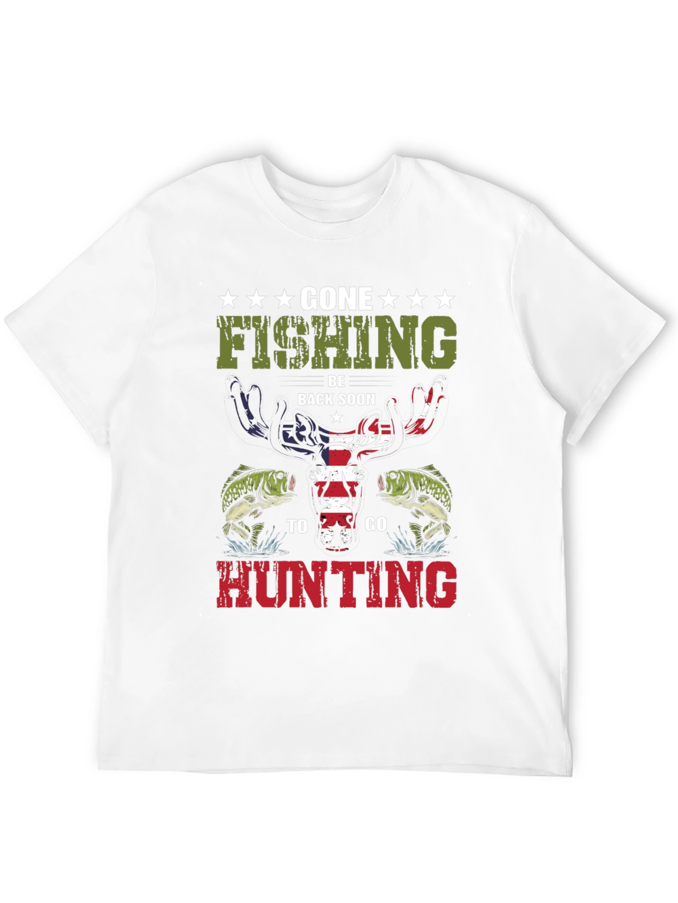 Gone Fishing Hunting Graphic T-Shirt