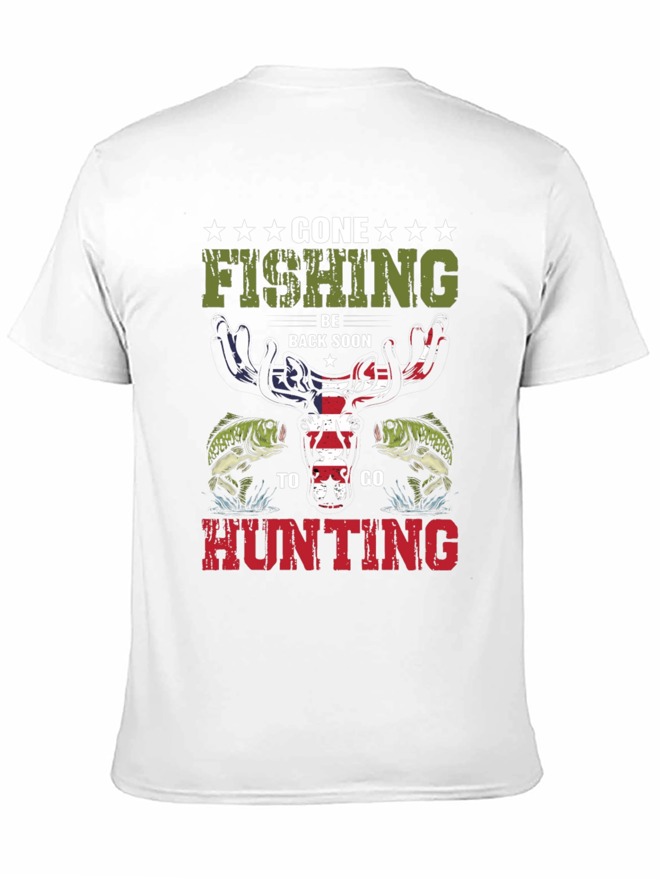 Gone Fishing Hunting Graphic T-Shirt