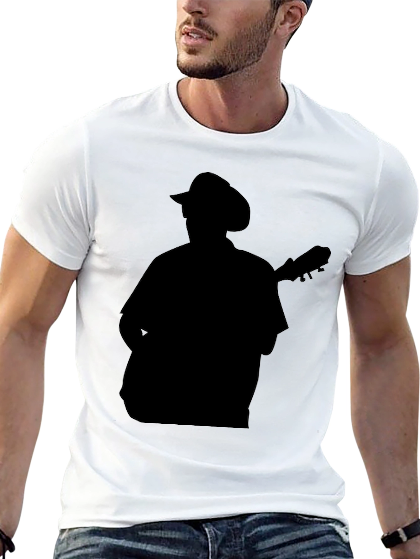 Silhouette Musician Black T-Shirt