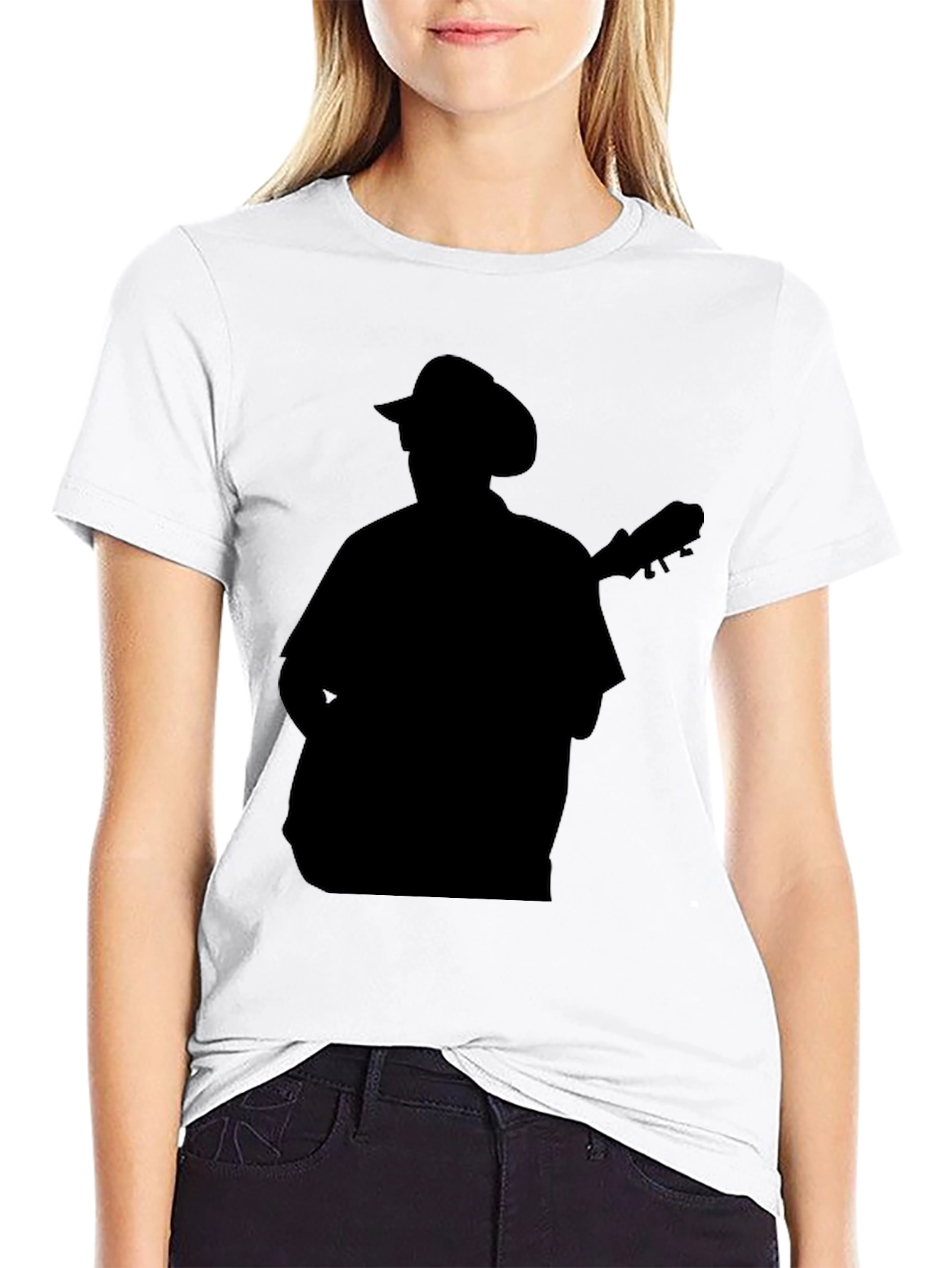 Silhouette Musician Black T-Shirt