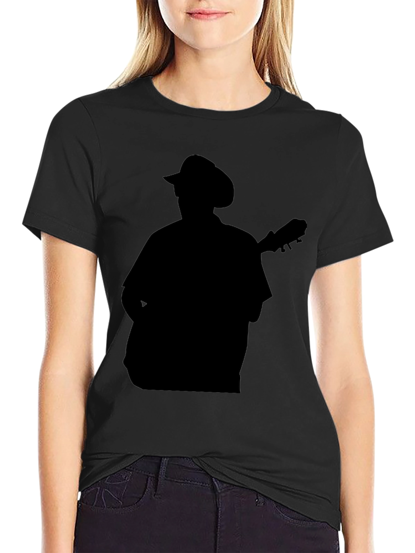 Silhouette Musician Black T-Shirt