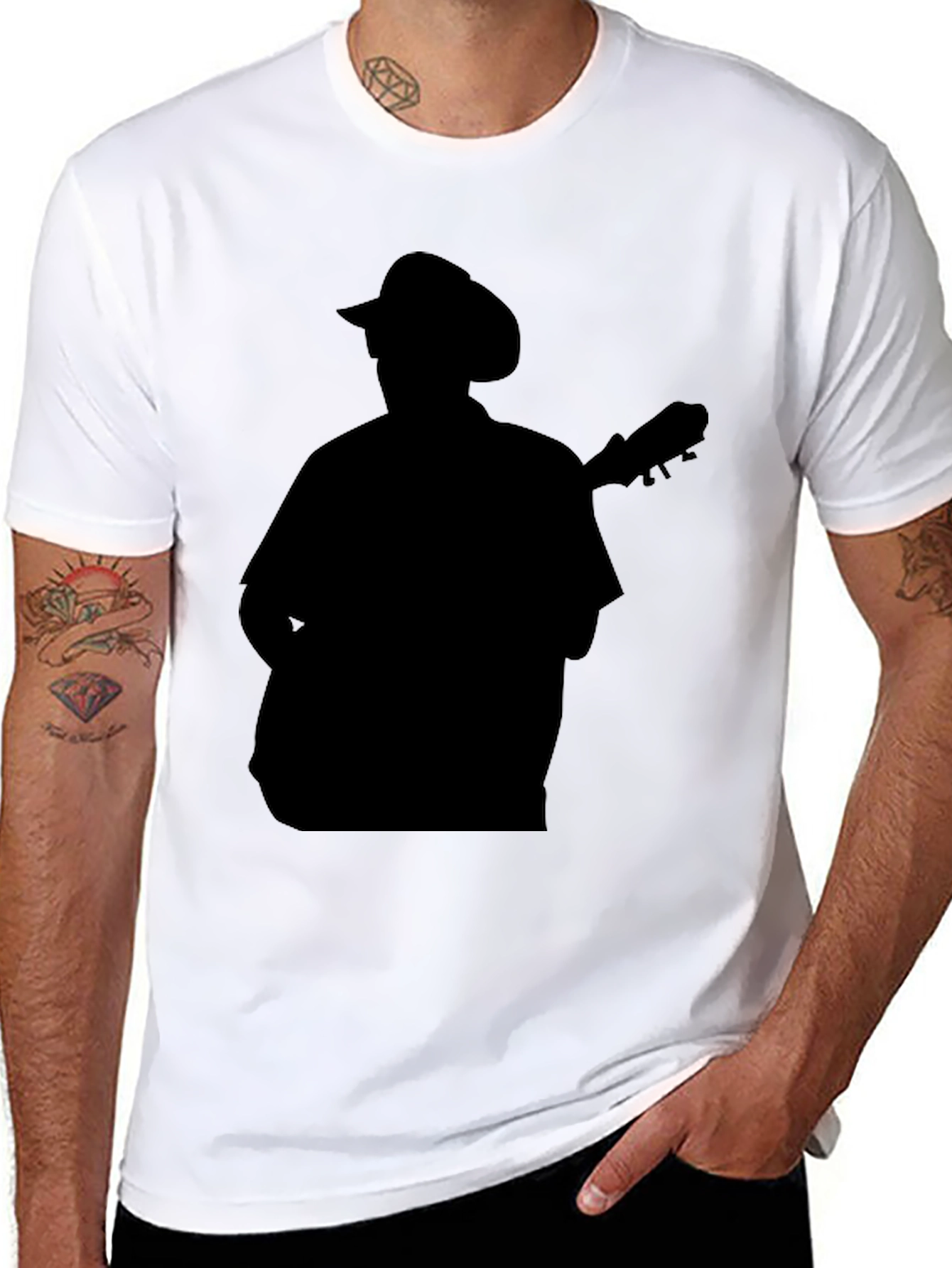 Silhouette Musician Black T-Shirt