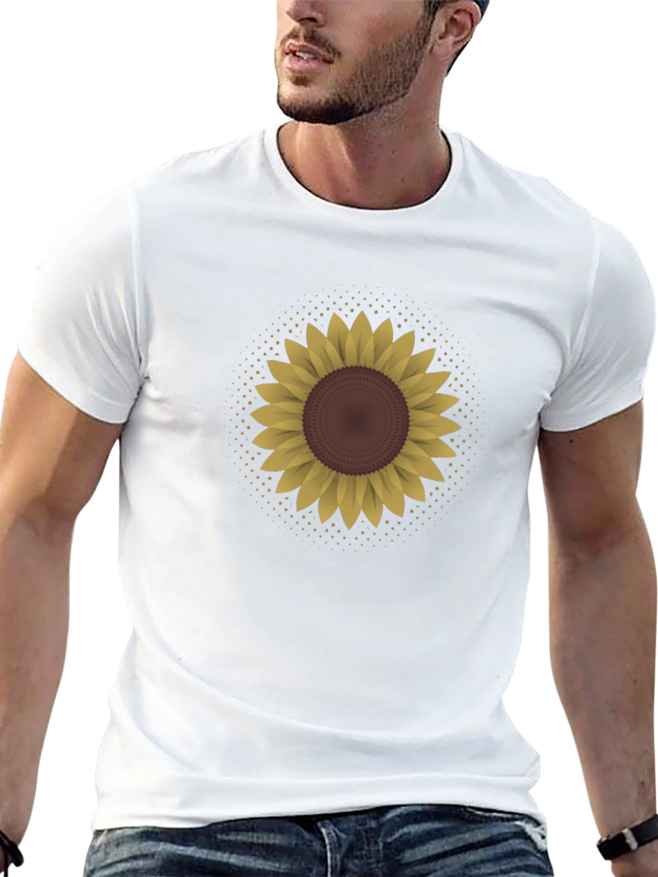 Sunflower Graphic Tee - Black Cotton Blend