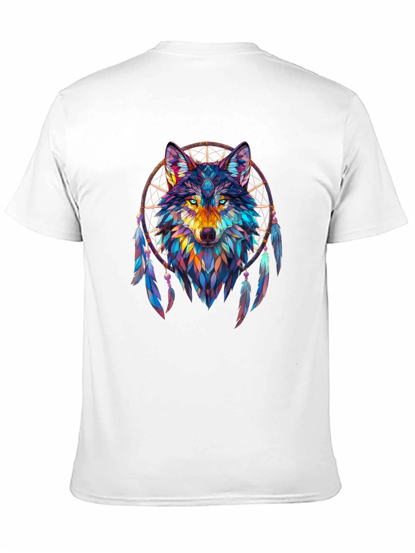 Wolf Dreamcatcher Graphic Black T-Shirt