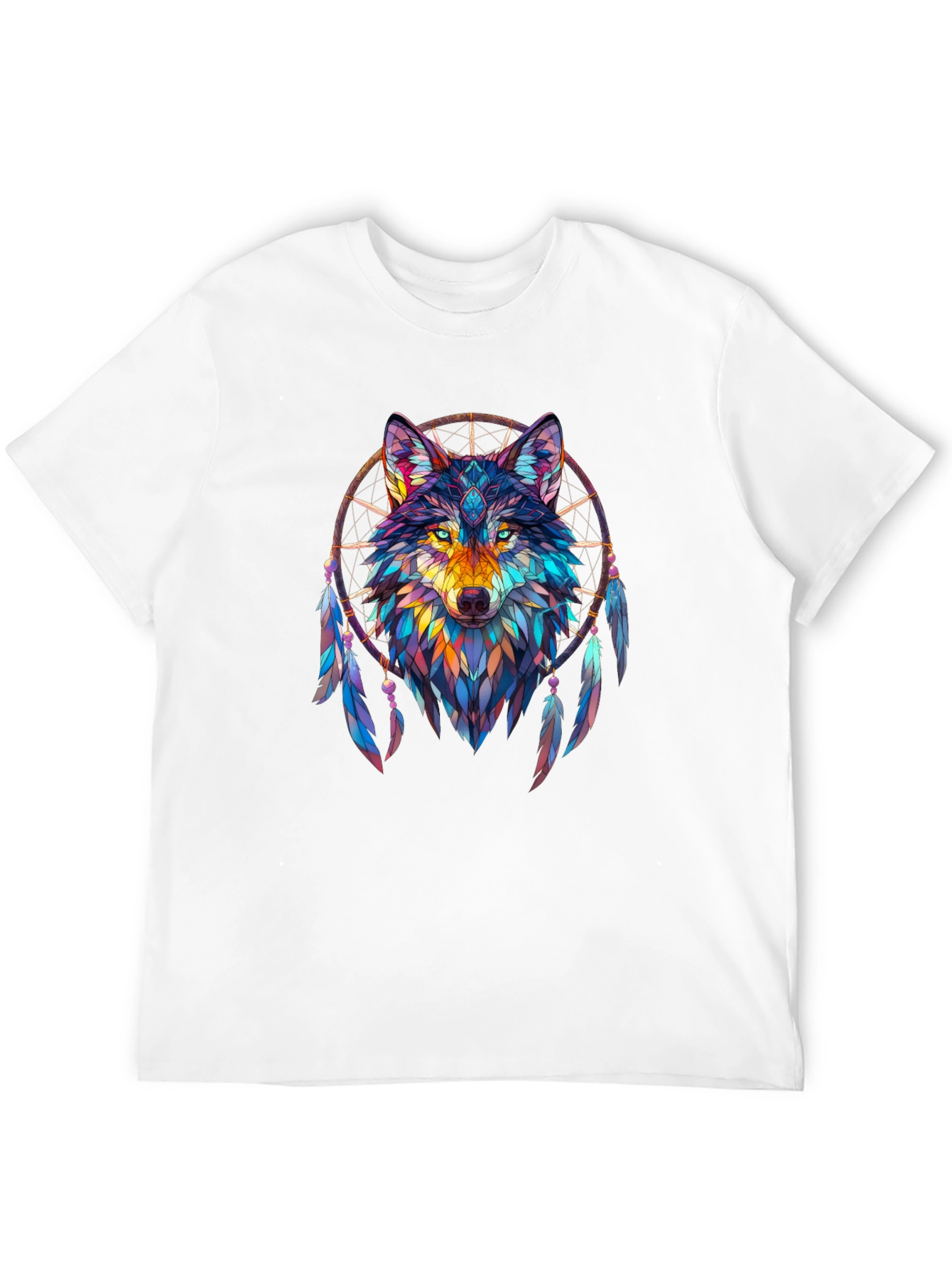 Wolf Dreamcatcher Graphic Black T-Shirt