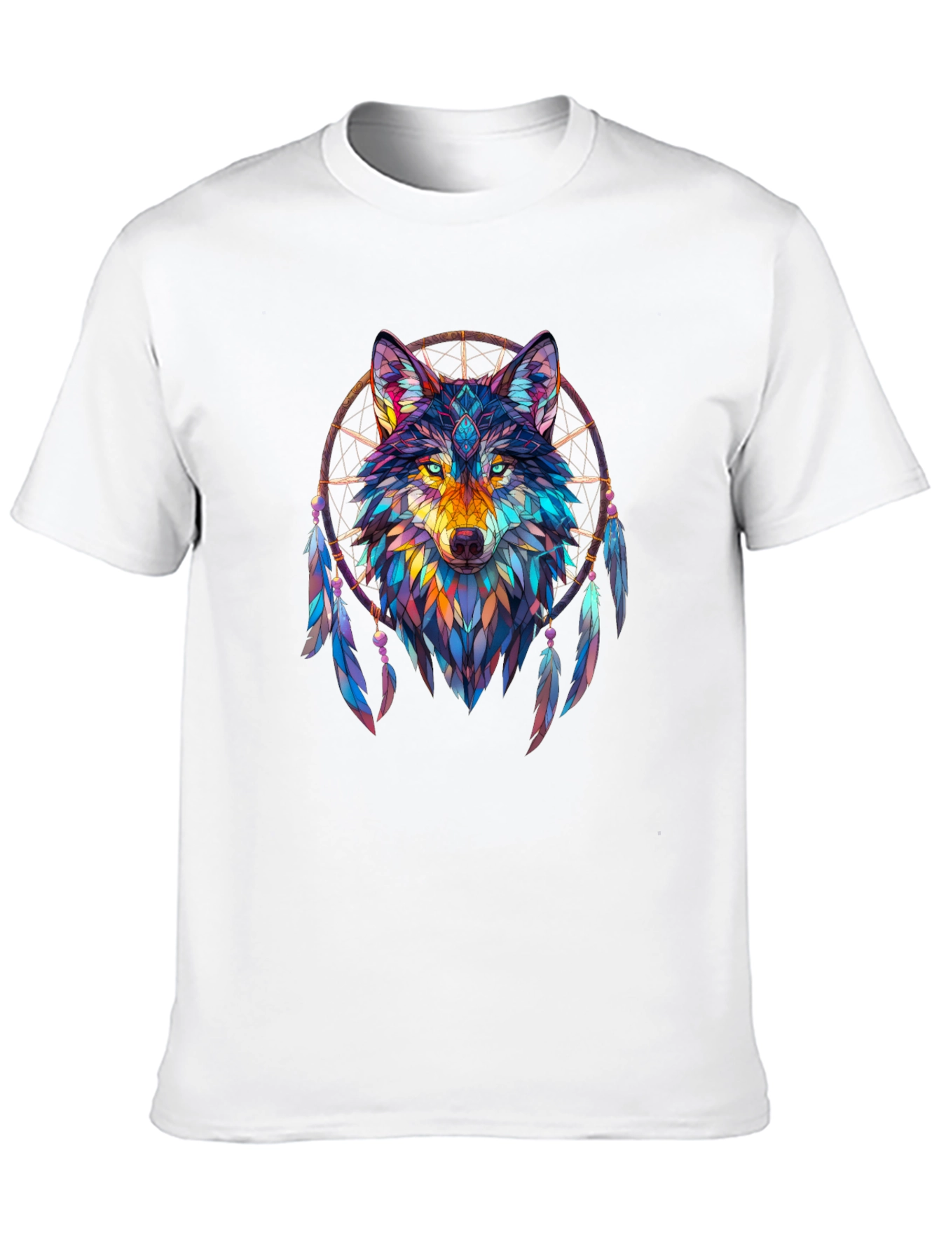 Wolf Dreamcatcher Graphic Black T-Shirt