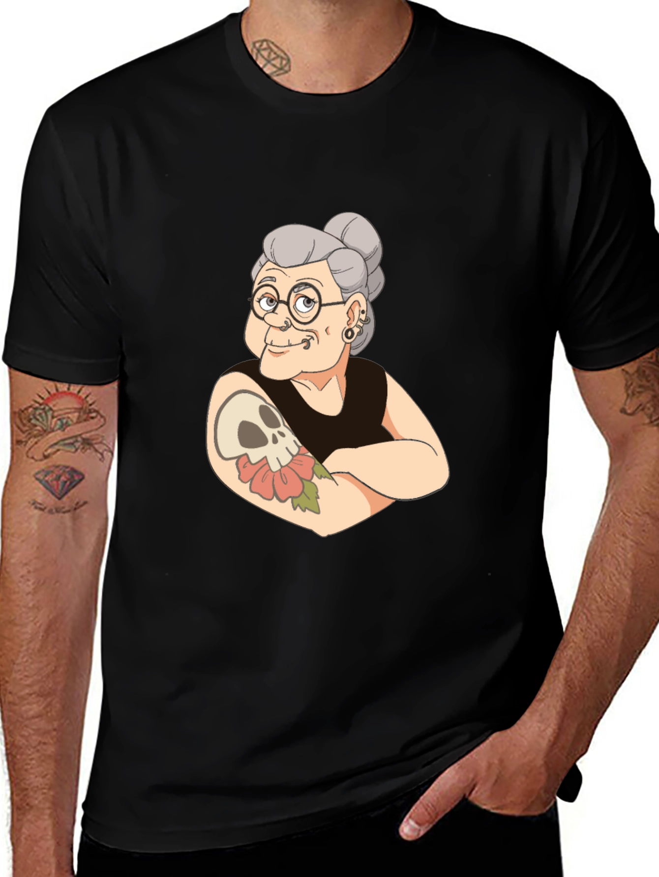 Tattooed Grandma Graphic Tee - Cool & Edgy!