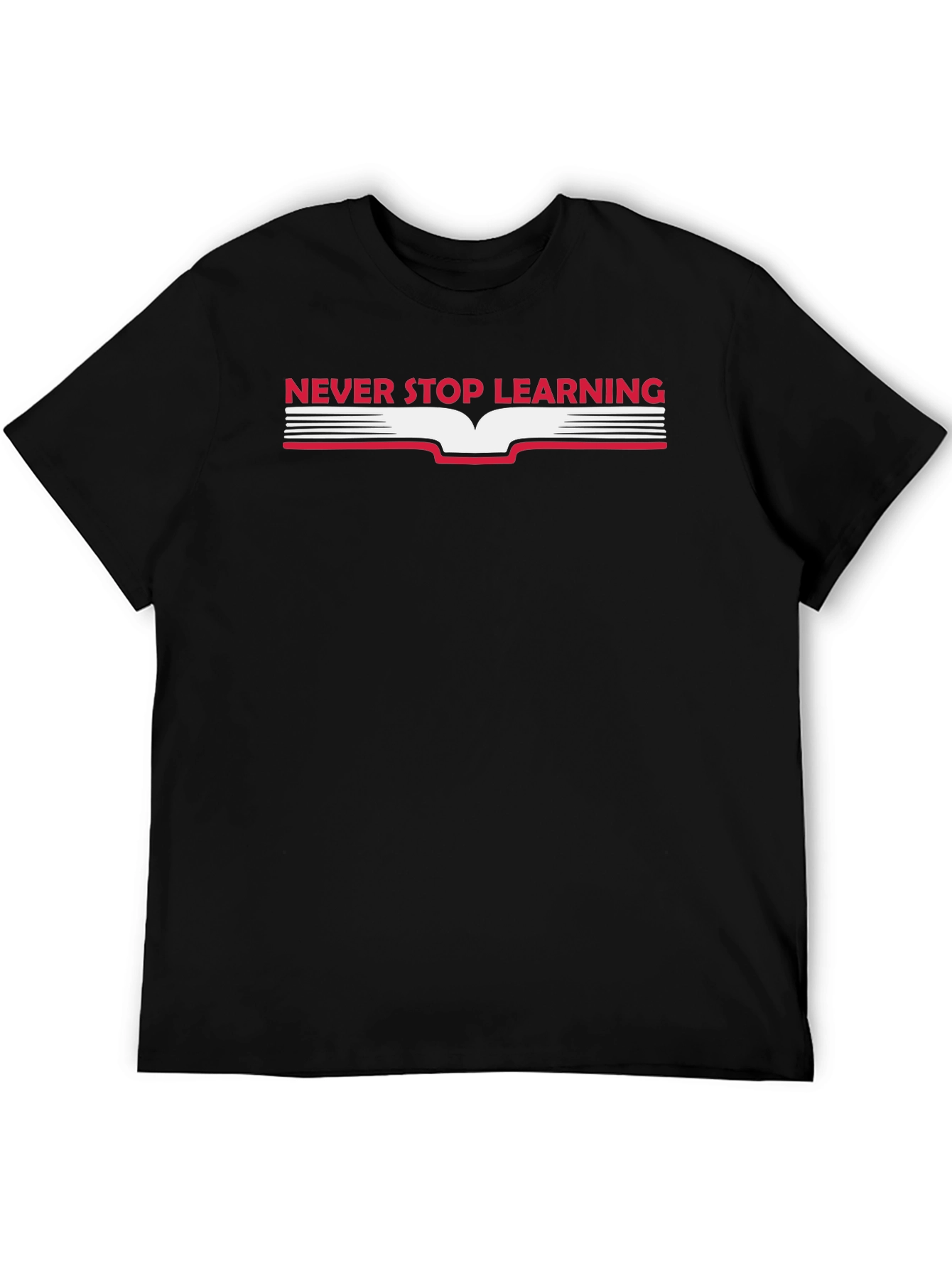 Never Stop Learning Graphic Tee - Black