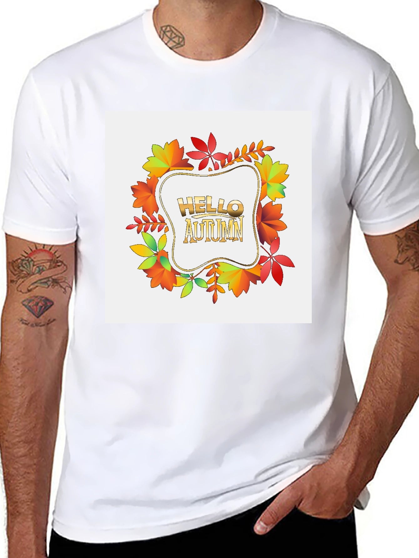 Hello Autumn Graphic Tee - Fall Season Shirt