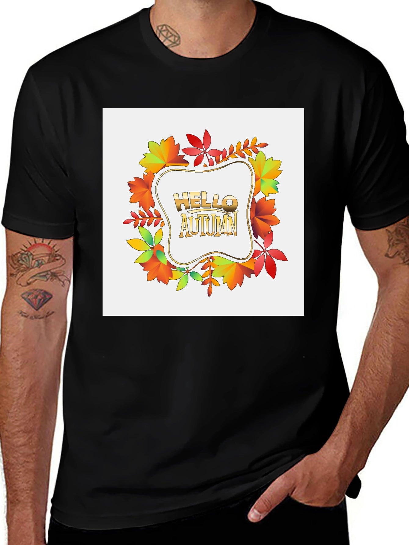 Hello Autumn Graphic Tee - Fall Season Shirt
