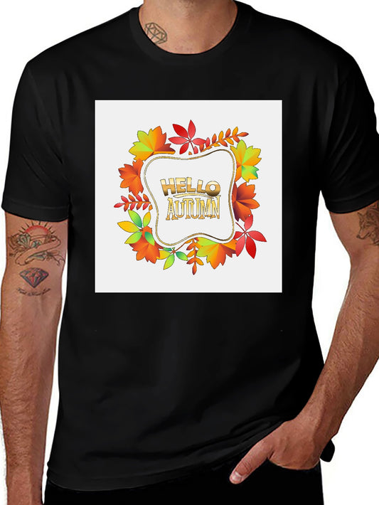 Hello Autumn Graphic Tee - Fall Season Shirt