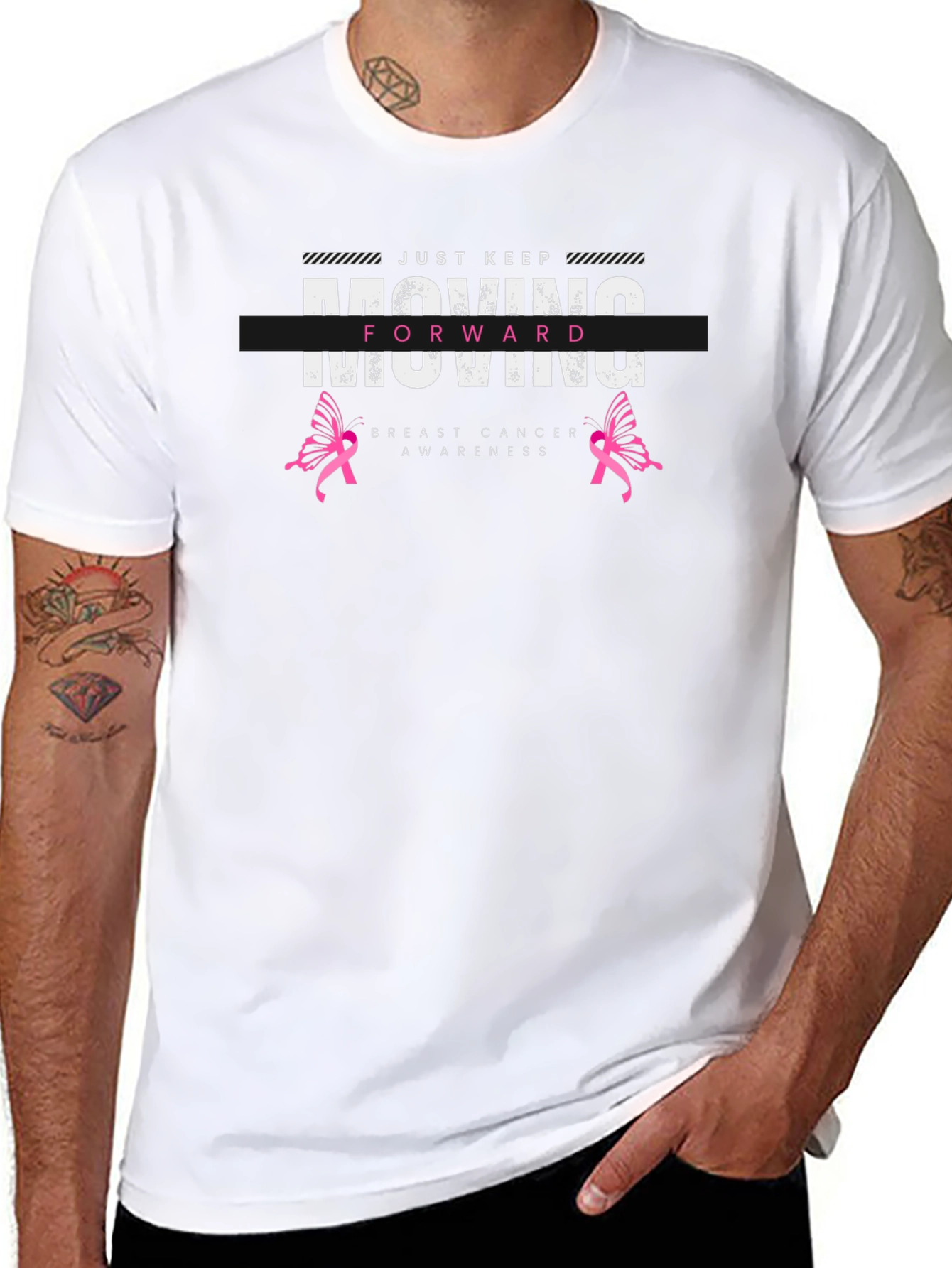 Moving Forward Breast Cancer Awareness Graphic T-Shirt