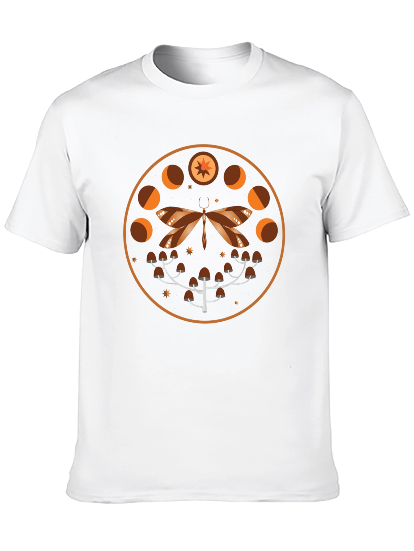 Mystic Moth & Moon Phases Graphic Tee - Black