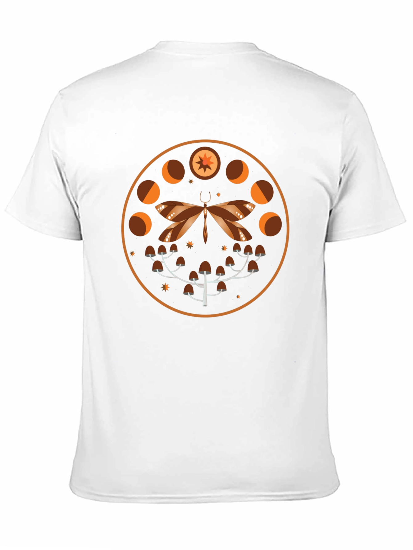 Mystic Moth & Moon Phases Graphic Tee - Black