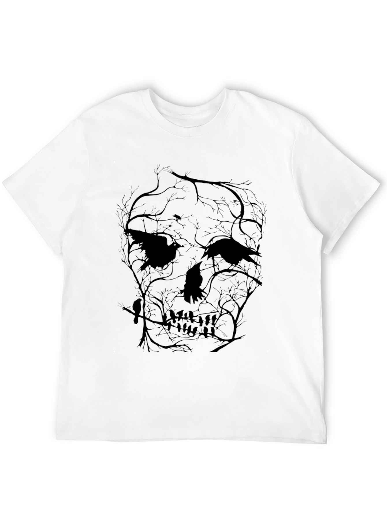 Raven Skull Tree Black Graphic Tee
