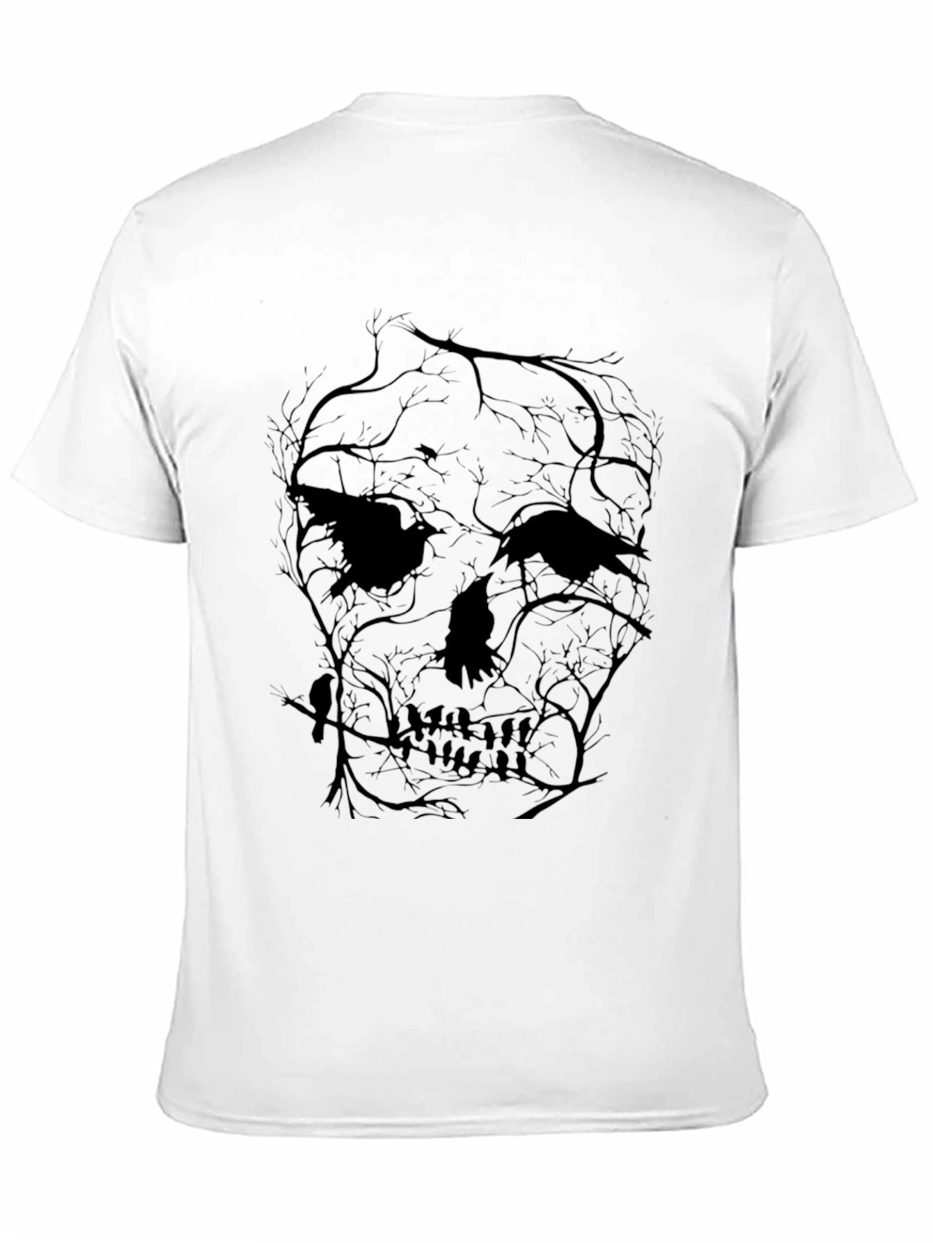Raven Skull Tree Black Graphic Tee