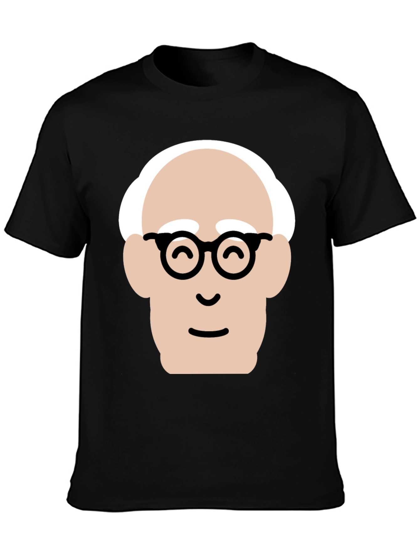 Funny Cartoon Face Black T-Shirt