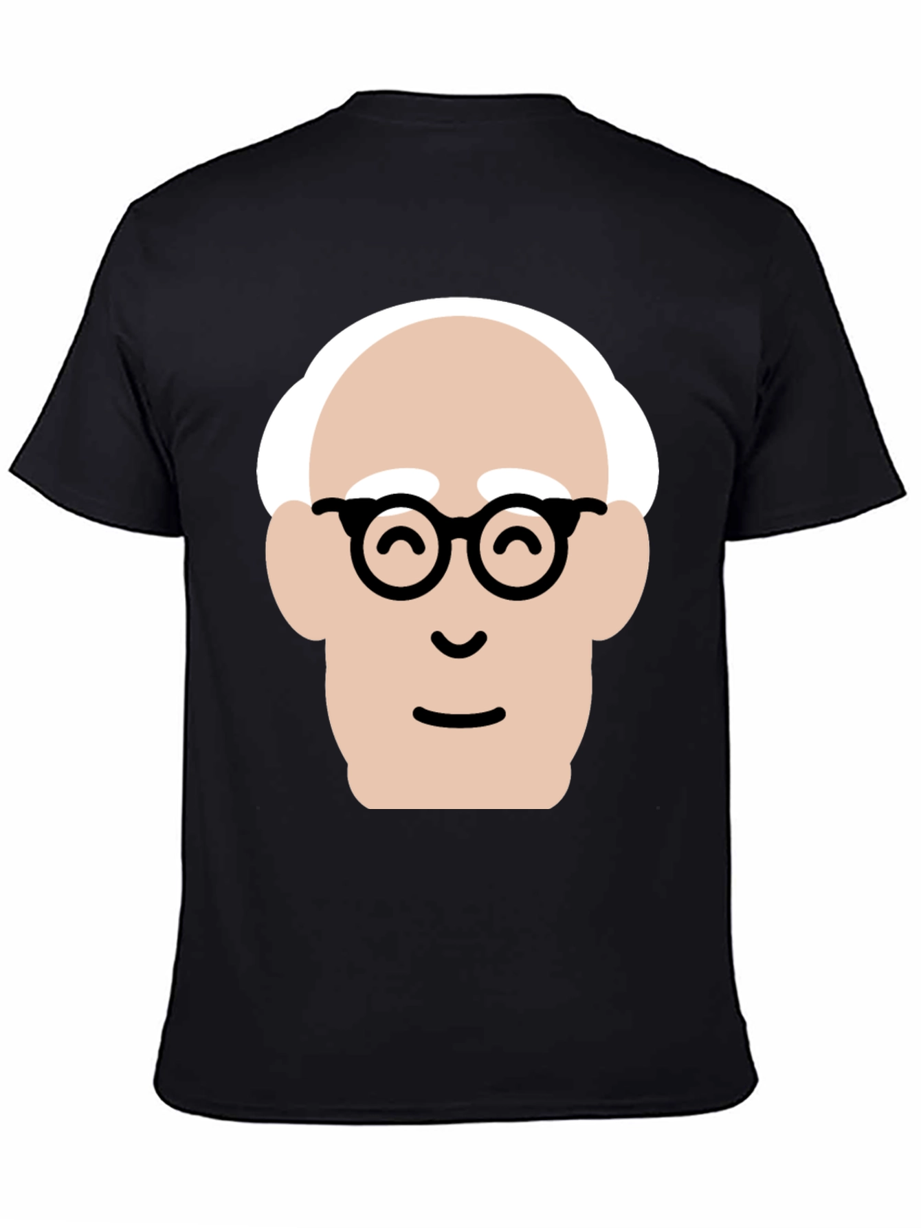 Funny Cartoon Face Black T-Shirt