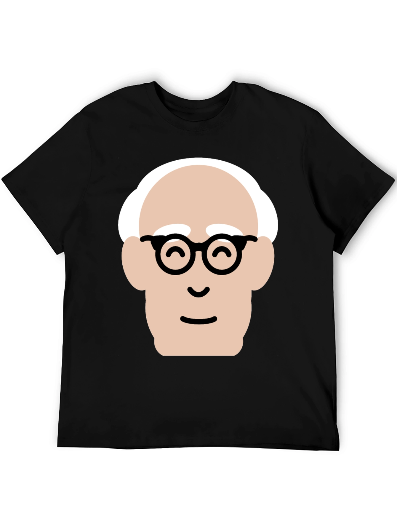 Funny Cartoon Face Black T-Shirt