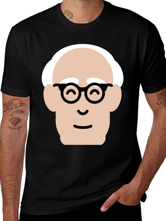 Funny Cartoon Face Black T-Shirt