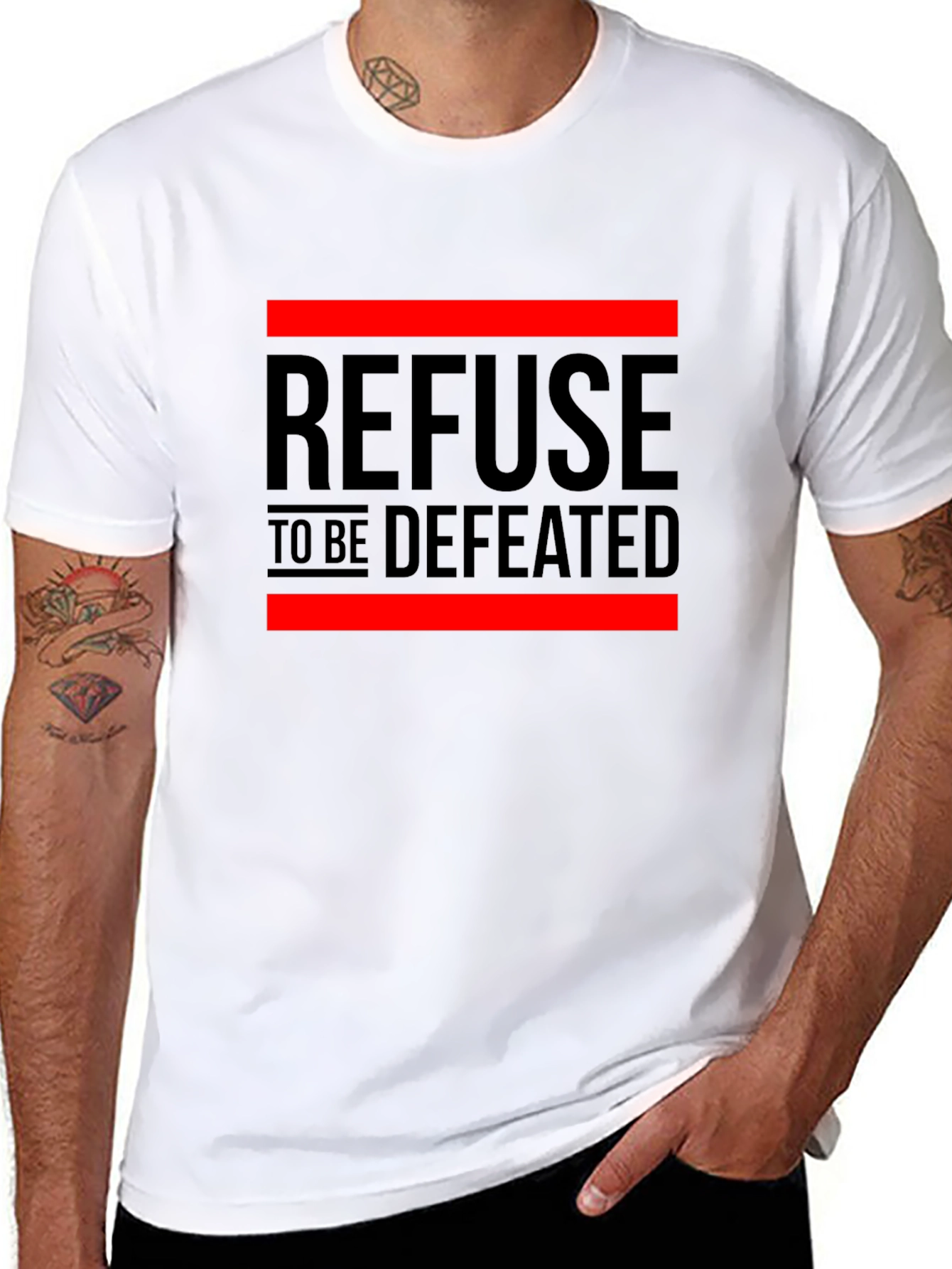 Refuse to be Defeated Graphic T-Shirt - Motivational Design