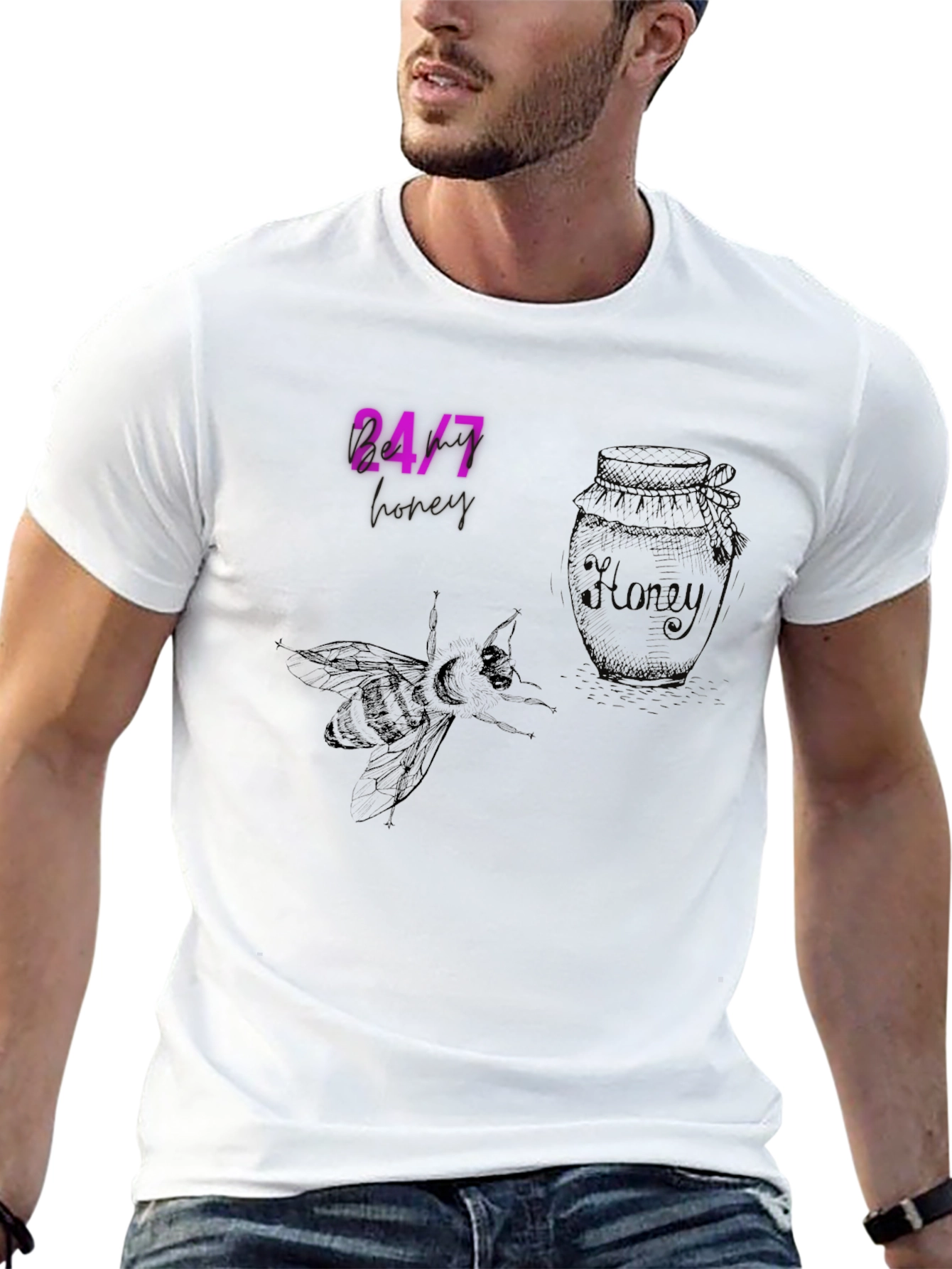 Bee & Honey Black Graphic Tee