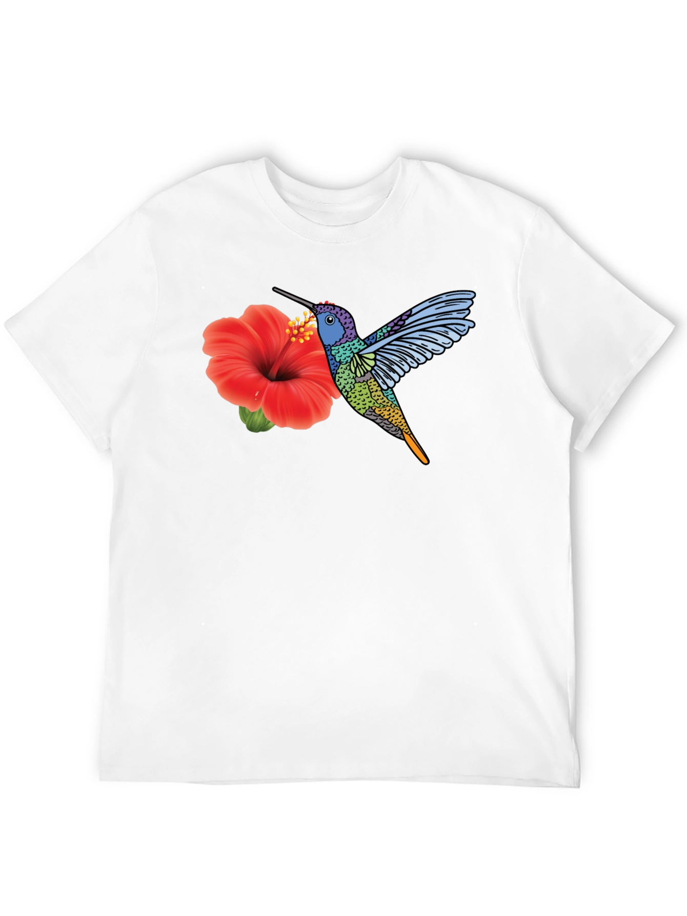 Hummingbird & Hibiscus Graphic T-Shirt