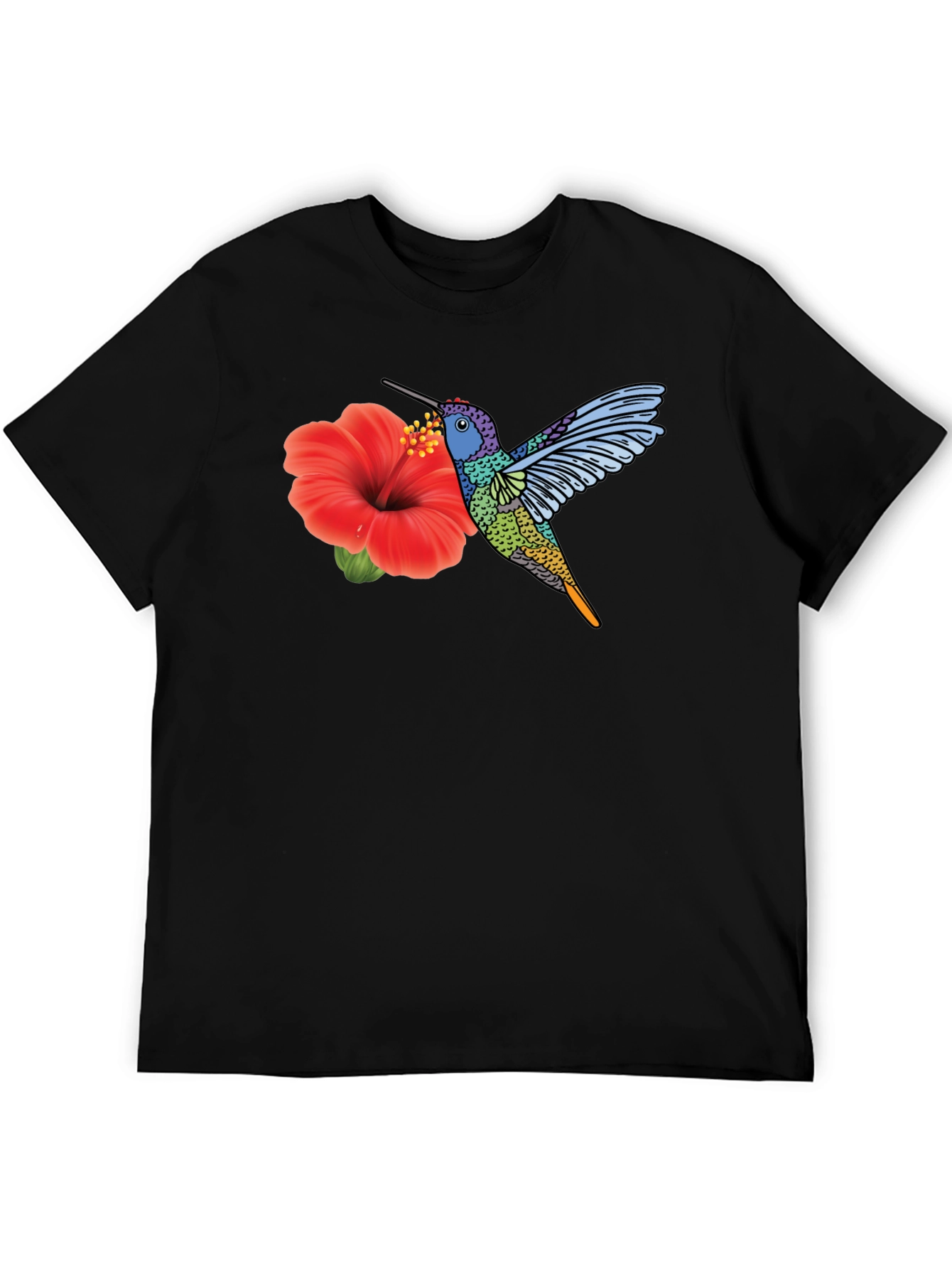 Hummingbird & Hibiscus Graphic T-Shirt