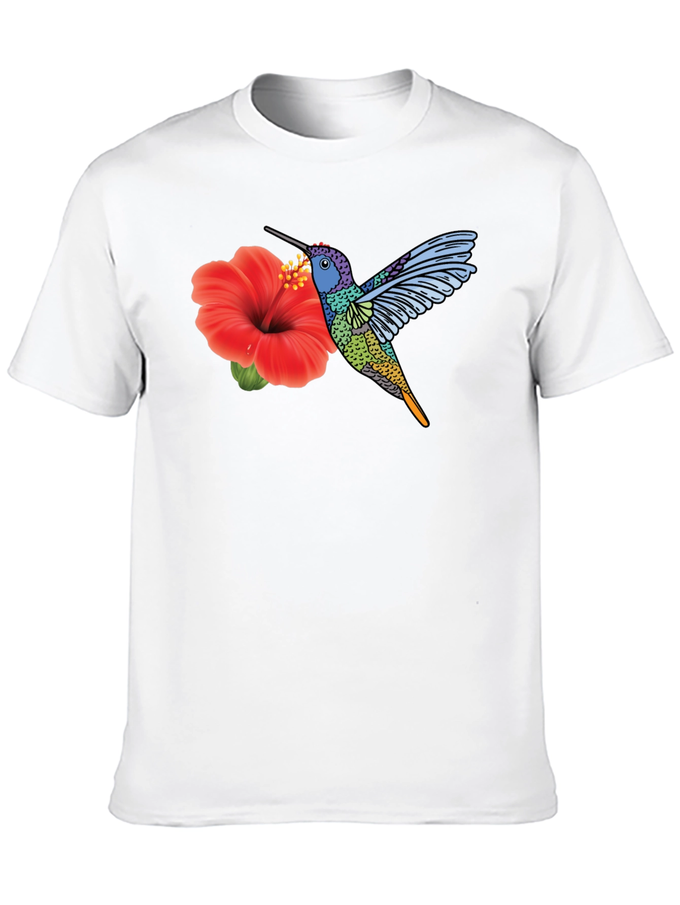 Hummingbird & Hibiscus Graphic T-Shirt