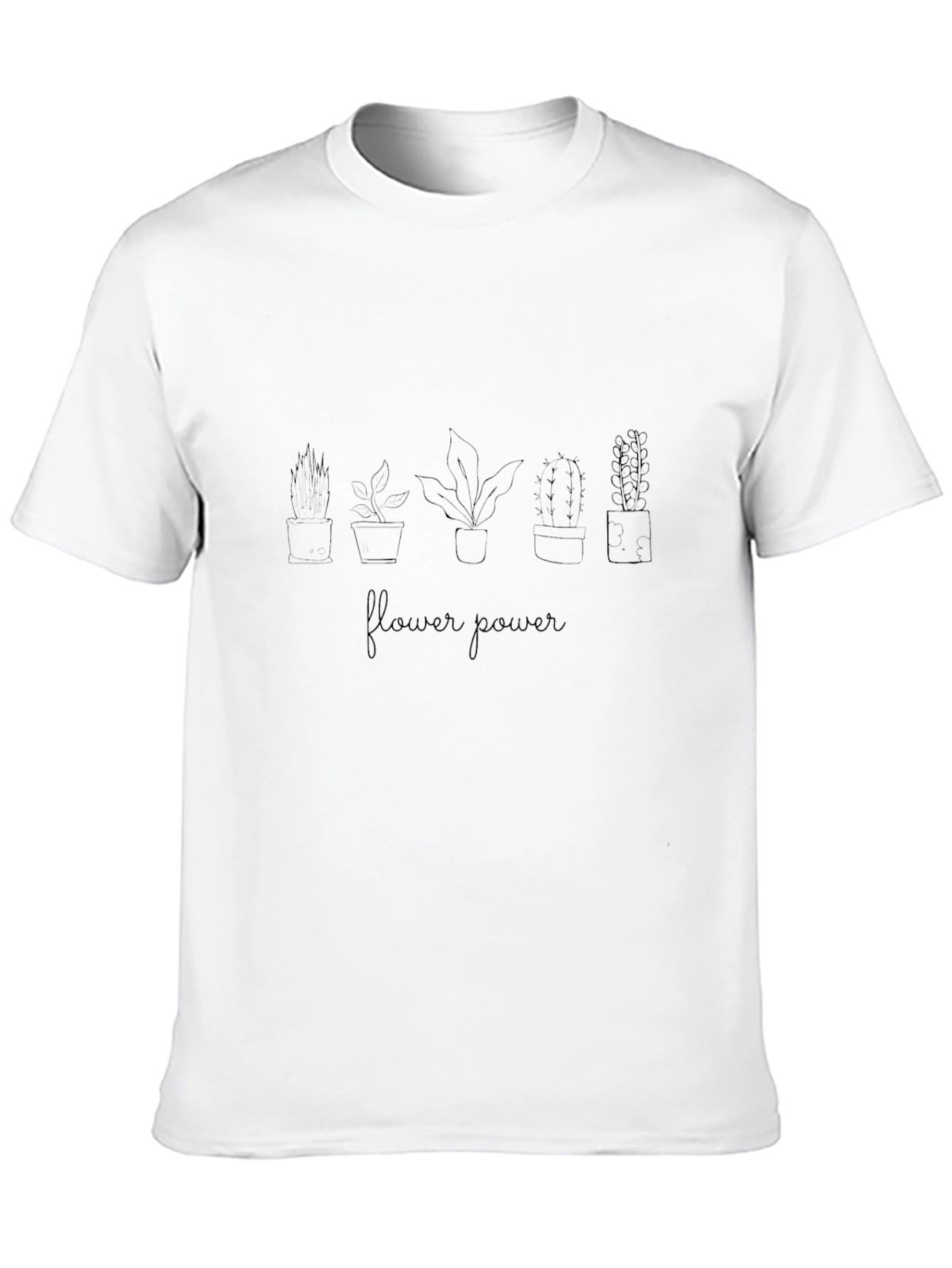 Flower Power Graphic Print Black T-Shirt